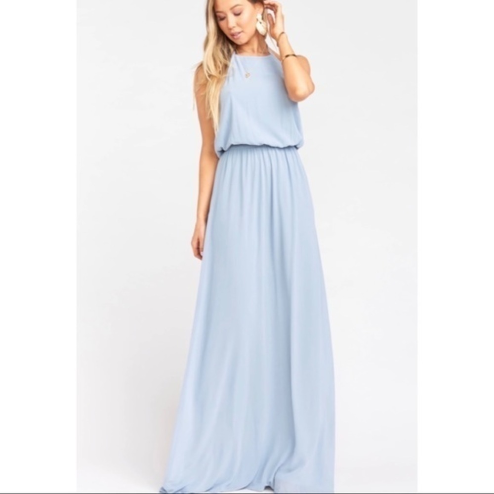 SMYM Heather Halter Maxi Steel Blue